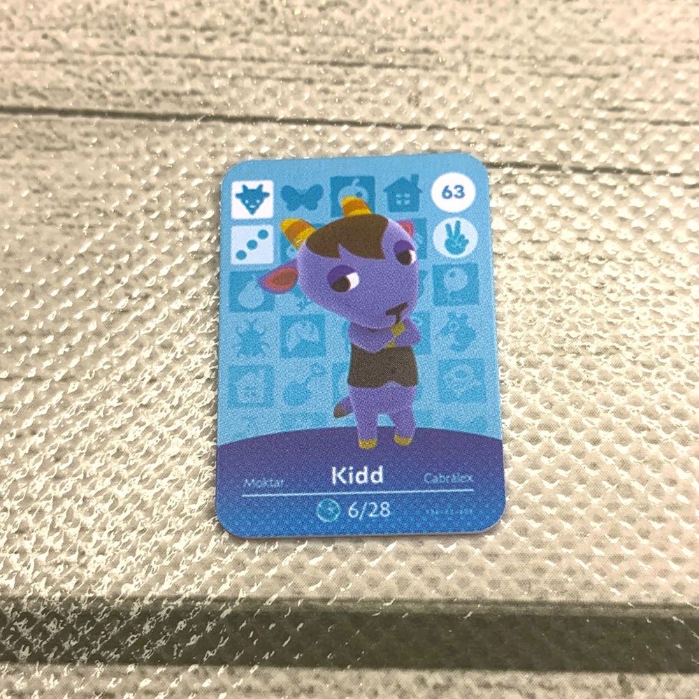 Animal Crossing Amiibo Kidd Mini NFC Card. Scan in Villager ACNH Switch